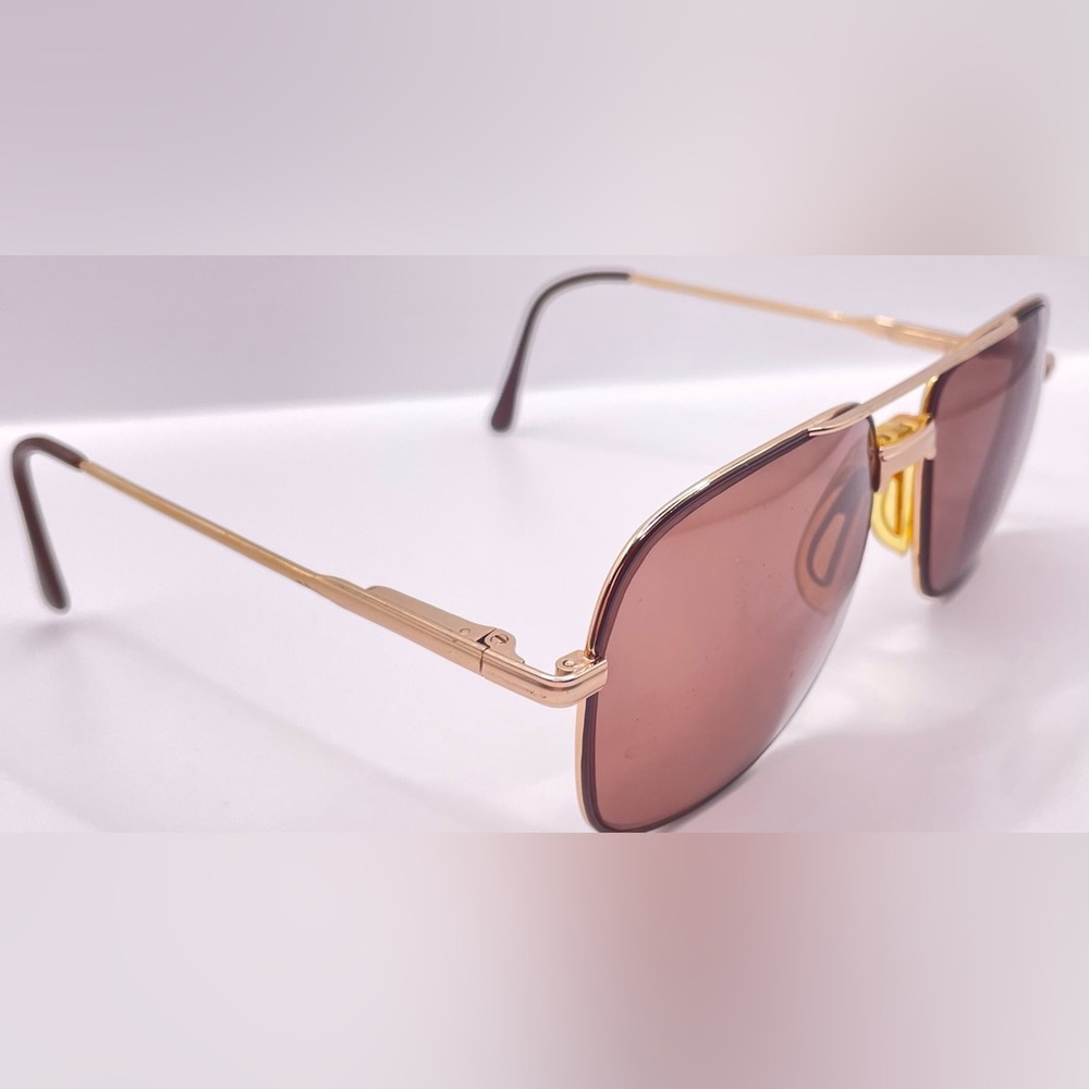 Vintage Kenmark Lance Brown Gold Pilot Sunglasses Frames Only